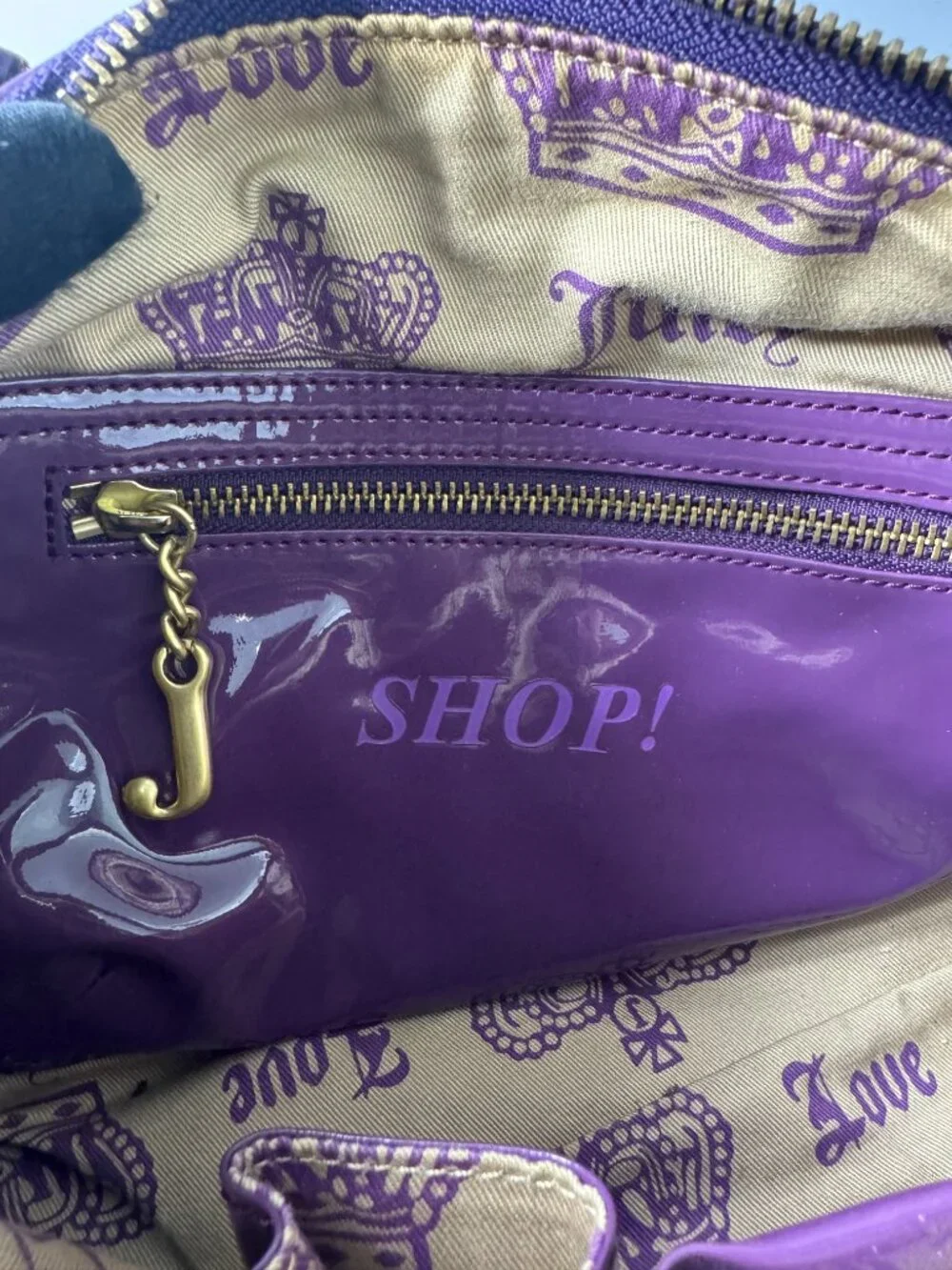 Vintage Juicy Couture Y2K Purple Velvet Shoulder Bag